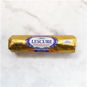 SINGLE BUTTER LESCURE UNSALTED ROLL 250G